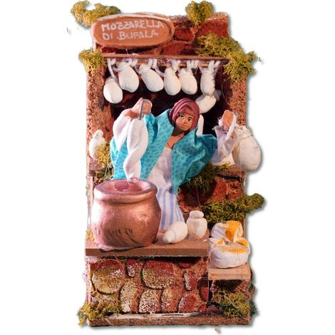 Venditrice di Mozzarelle con Movimento 9x14x15cm