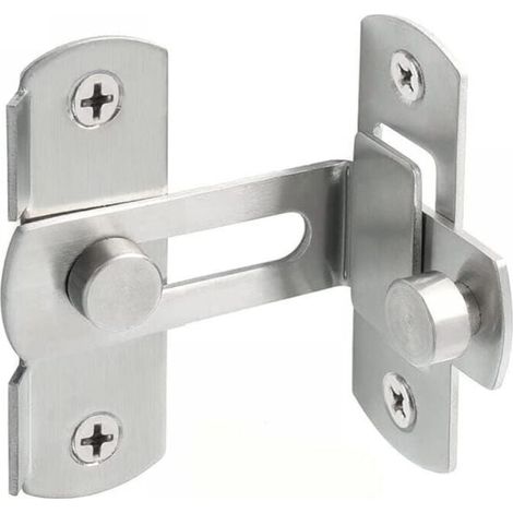 [NEVER USED] 54cm 90 Degree Right Angle Door Lock Stainless Steel Sliding Barn Door Latch Flip Lock Security Lock for Door Window Wine Cabinet Garden Silver (1/4)