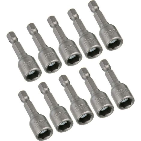 Magnétique Douille Visseuse 8mm adaptateur embout douille 1/4" Hexagonale (1/5)