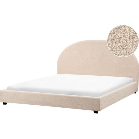 Bett mit Lattenrost Bouclé VAUCLUSE 180 x 200 cm Beige