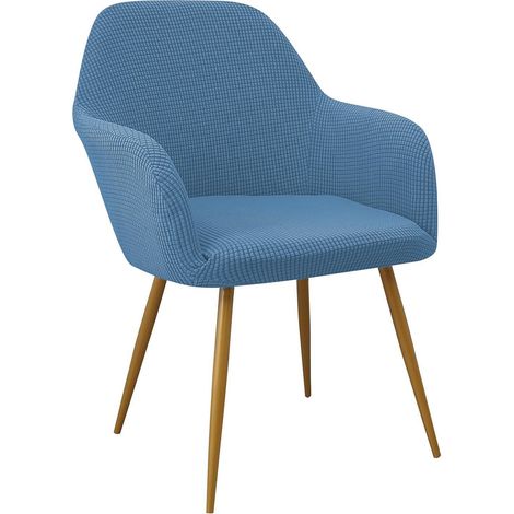 Stuhlbezug Jacquard für Bürostuhl, Computerstuhl, 2 Stück, Denimblau (1/5)