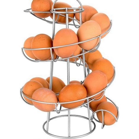 Eierhalter für die Küche, spiralförmiger Eierkorb, Silbergrau (1/5)