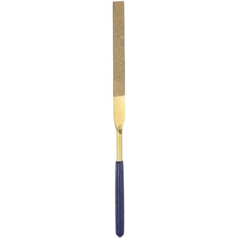 Lime diamantée plate 10 x 180 mm revêtue de titane avec manche TPU, outil manuel pour métal, pierre, bois (1/5)