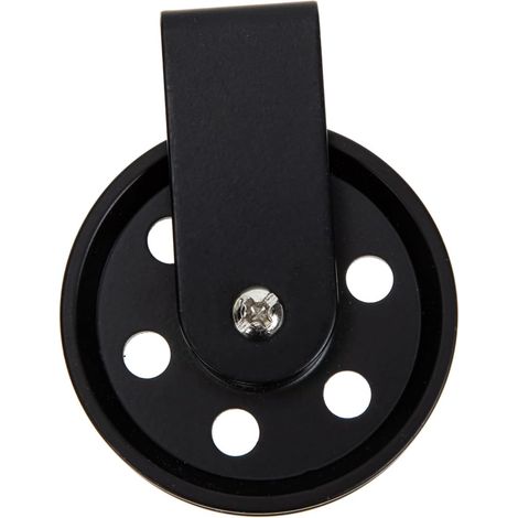 BEBUSINGOTO Polea negra retro para lámpara colgante, accesorio vintage para decoración del hogar, fácil de instalar, rueda duradera para manualidades. (1/5)