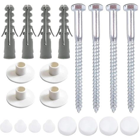 Accessoires pour siège de toilette, 2 kits de fixation au sol pour cuvette de toilette, kit de boulons d'ancrage universels pour bidet, vis pour siège de toilette et (1/5)