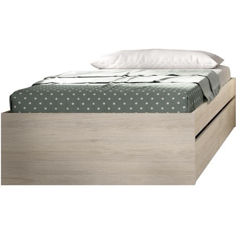 DEKIT LAGO - ARO DE CAMA DE 90X190 CON 2 CAJONES - NATURAL - 40,3 x 95,8 x 194,8 (1/4)