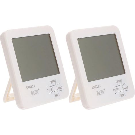 Lot de 2 hygrothermomètres numériques pour chambre et humidité sans batterie Blanc (1/5)