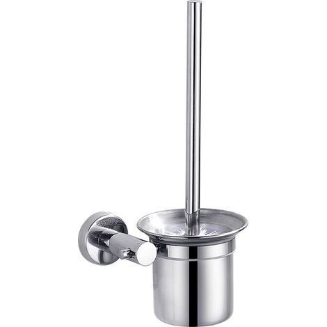 WC-Bürste – Freistehend und zur Wandmontage – 2er-Set – WC-Bürste mit Halterung – Freistehend – Edelstahl – 32 x 12 x 8 cm (1/3)