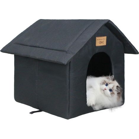 Niche pour chat et petit chien, abri extérieur imperméable et pliable pour animaux domestiques (1/5)