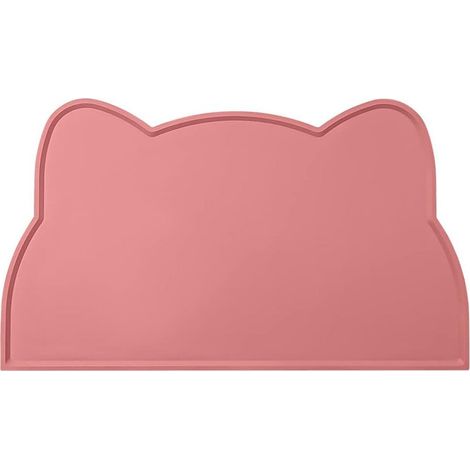 Kommat - Tapis en silicone pour gamelle de chiens et chats - Tapis imperméable et antidérapant - Empêche les éclaboussures d'eau et de nourriture - Garde le sol propre - Rose (1/5)