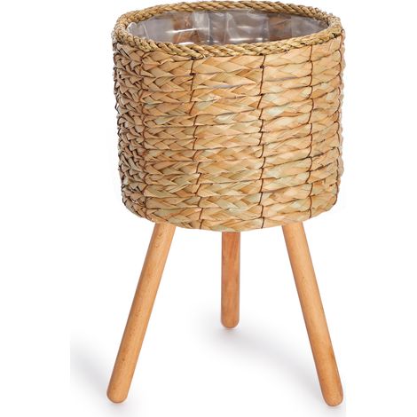 Paco Home Maceta Sobretiesto Grande Jardinera Interior Tiesto Juego Cesto Madera trenzada Natura, 3pcs Set / Design 2