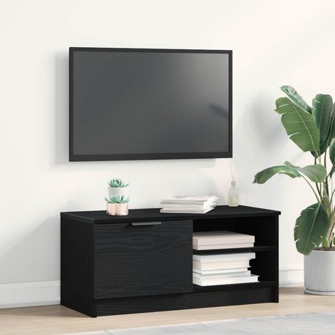 vidaXL Meuble TV Chêne noir 80 x 35 x 36,5 cm Bois d'ingénierie (1/5)