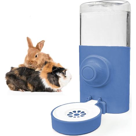 Automatic Water Adding Bowl, 600ml Hanging Automatic Rabbit Drinker, Pet Water Dispenser, Small Animal Water Dispenser for Cats Hamster Rabbits Blue (1/5)