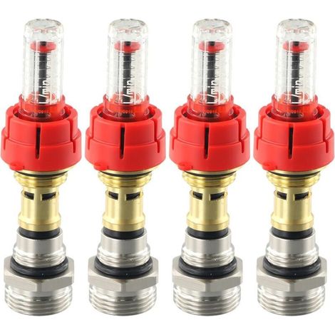 4 pièces,Débitmètre collecteur de chauffage au sol, régulateur de débit DN25, débits de 0 à 5 l/min (1/4)