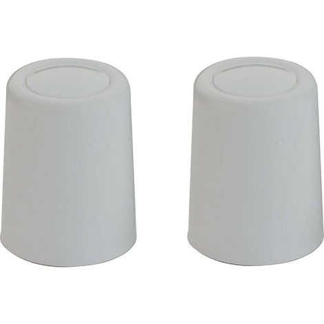 2 fermaporta in plastica con coprivite Ø27x30mm, fermaporta per cassetti/coperchi, a vite, grigio (1/2)