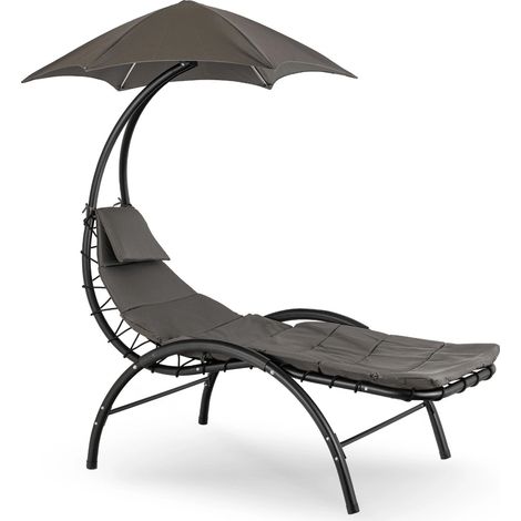 Transat de jardin Carpa avec parasol gris (1/5)