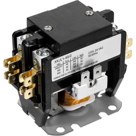 Contacteur de Climatiseur 2 Pôles 40 Amp 24vac en Abs et Cuivre, Facile à Installer, pour Compresseur Vacances et Systèmes de Réfrigération (1/5)