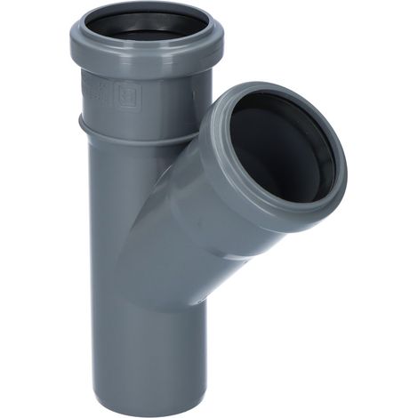 Raccordo a T sanitario PP-HT 50x50/45, per fognature interne, colore cenere, (1/2)