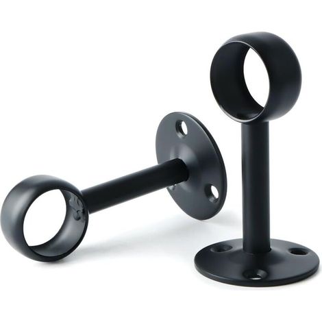 2 Pièces Acier Inoxydable Tringle à Rideau Supports, pour Poteau Tiges de Suspension au Plafond pour Armoire de Rideau de Douche, Dia 32mm (1/4)
