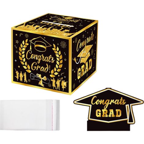 Pote-agent de emise de Diplôme Founitues de Fête éutilisables avec 30 Sacs Oganisateu d'Agent DIY pou Espèces Cadeau pou Gaçons Ados Étudiants et (1/5)