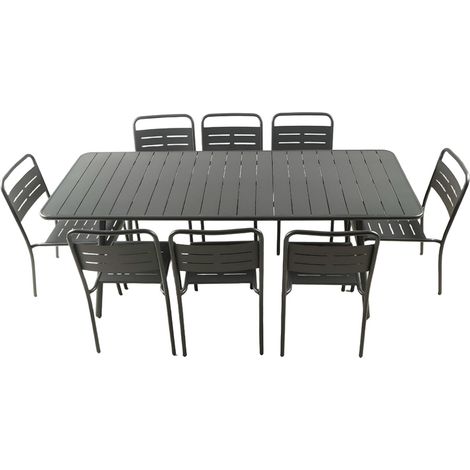 Ensemble table de jardin 200 cm et 8 chaises BERGAME (1/5)