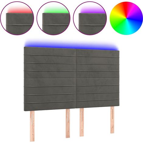 Maison Exclusive - Cabecero con luces LED terciopelo gris oscuro (1/5)