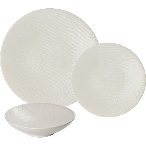 Table Passion - Service d'assiettes Vésuvio Blanc 12 pièces