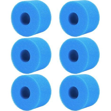 Fltre Spa, Cartouche Filtre Piscine,Cartouche filtrante en éponge Anti Obstruction, Tube d'éponge filtrante 108x40x73 mm (Lot de 6 pièces) — Éponge filtrante Haute efficacité pour piscines. (1/5)