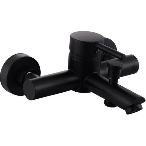TRADE SHOP - Rubinetto Bagno Ultra Moderno Nero Opaco Miscelatore Orientabile Per Vasca 87395 - (1/4)