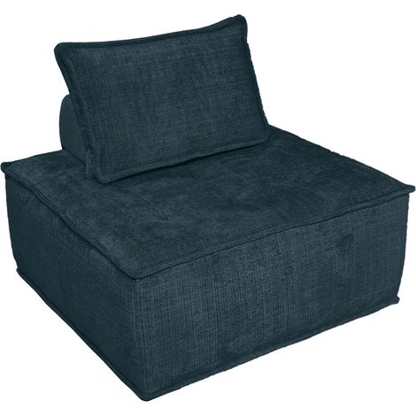Chauffeuse pour canapé modulable en tissu texturé bleu marine - SWAY (1/5)