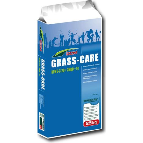 DCM engrais pour gazon Grass Care 25 kg engrais pour gazon d’automne, engrais pour terrain de sport, engrais professionnel