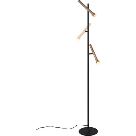 Lampadaire moderne noir/brun LED CCT 3 têtes 150 cm Trio (1/3)