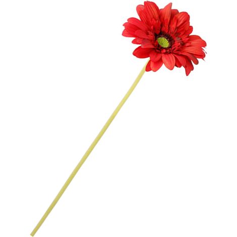 Gerbera artificial, detallada, versátil, de aspecto realista, roja, decorativa, de un solo tallo (64 cm), rellena a mano, hidratante, 13 cm de diámetro. (1/5)