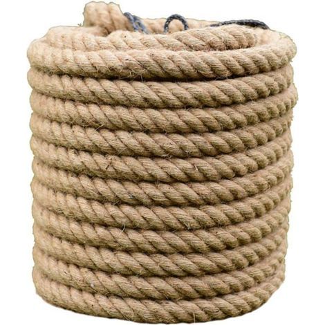 Corde en Jute Naturelle 16 mm / 18 mm / 20 mm, Chanvre Robuste pour Jardinage, Emballage et Décoration de la Maison (18mm) (1/5)