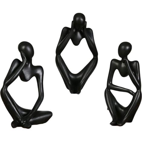 Sculpture abstraite moderne représentant un penseur, idéale pour la décoration de bureau. (1/5)