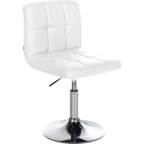 Chaise de salle à manger x1 avec dossier assise pivotant à 360° hauteur réglable en PVC blanc cadre en métal 100005554