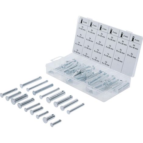 Bgs Technic – Axes de chapes assortis en acier au carbone zingué – Lot de 60 pièces – Longueur 5 à 70mm – Résistance à la corrosion (1/5)