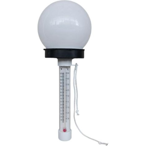 Thermomètre de Piscine Thermomètre de Piscine Flottant avec Lumière LED à Énergie Solaire pour Piscine, Étang, Spa, Bain à Remous, Bain Thérapeutique (1/5)