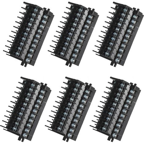 Bloc de jonction vis TBD-10 rail combiné double étage cuivre 10A/600V bornier 100 pcs + lien série (1/5)