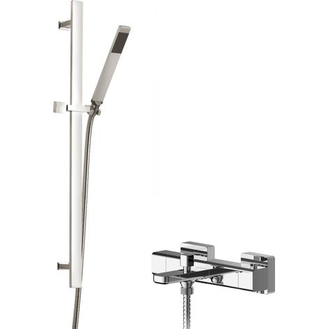 Hudson Reed Windon Thermostatic Bath Shower Mixer with Sheer Slider Rail Kit - Chrome (1/2)