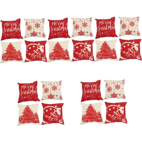 5 Ensembles Taie d'oreiller De Noël Maisonnette De Noel Decoration Noel Housses De Coussin De Noël Coussins en Velours Taies D'oreillers Housse De Coussin Carrée Lin 4 Pièces 5 (1/5)