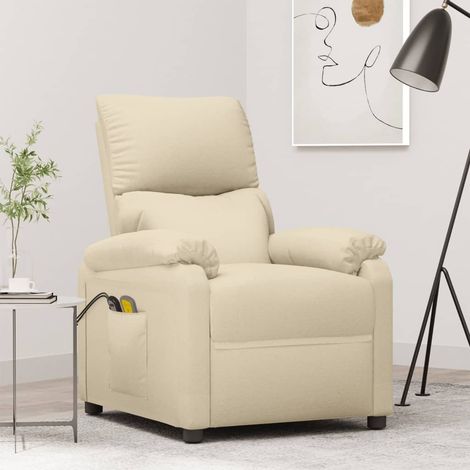 Fauteuil de Massage électrique Relaxation Fauteuil de Luxe Crème Tissu -BV23611 (1/5)