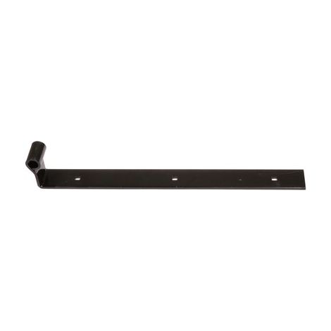 Penture de porte coudée noire à bout droit – 400 x 40 mm – Axe 14 mm – Percée pour bois dur – Épaisseur 4 mm – Torbel Industrie