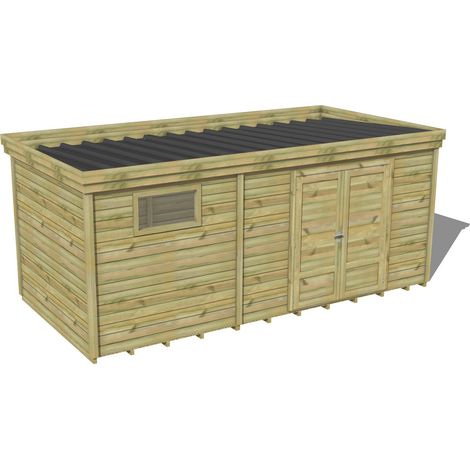 ABRI DE JARDIN bois traité 27mm, 6x2,6m, 16m2, Plancher (1/3)