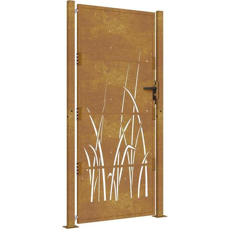 Maison Exclusive - Gartentor 100x175 cm Cortenstahl Gras-Design (1/5)