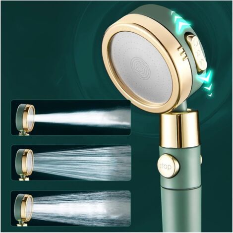Pommeau de douche à effet pluie avec 3 modes de pulvérisation, économie d'eau haute pression, bras réglable en laiton, idéal pour les salles de bains de maisons, d'hôtels et de villas (1/5)