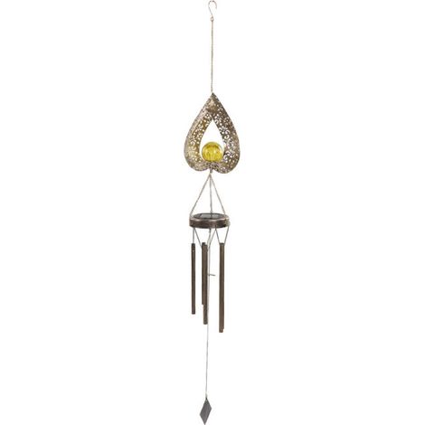 Carillon éolien solaire d\'extérieur suspendu à LED, lampe décorative à suspendre pour patio, cadeau artistique en fer (1/4)