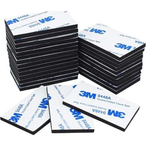 Double-sided adhesive foam mounting pads, 40 pieces. Heavy duty black foam adhesive mounting pads, 50 x 30mm. (1/5)