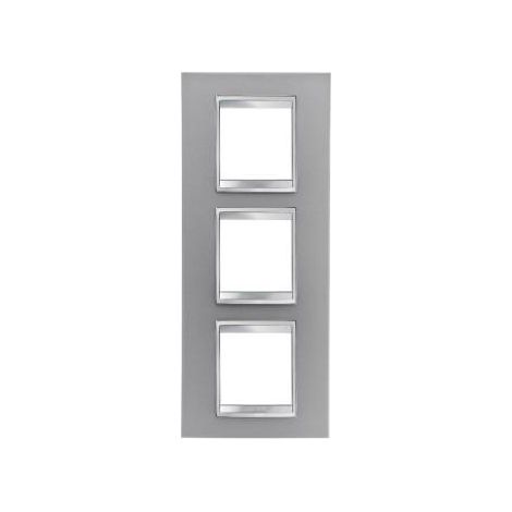 PLAQUE LUX INT. 2+2+2P V TITANE GEWISS GW16227VT