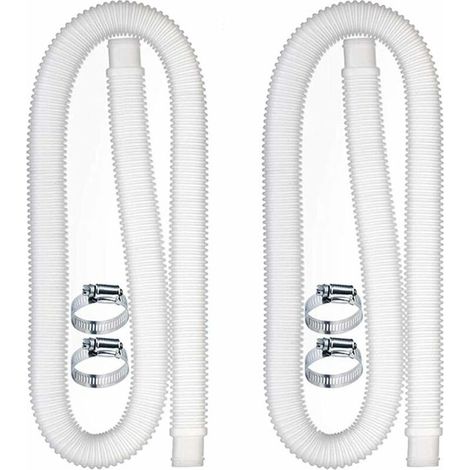 Tuyau de Remplacement pour Piscine, Accessoires de Tuyau de Pompe À Filtre avec 4 Clips Métalliques, Tuyau de Piscine Long de 59x1,25 Pouces pour Pompe, Accessoires de Piscine (1/5)